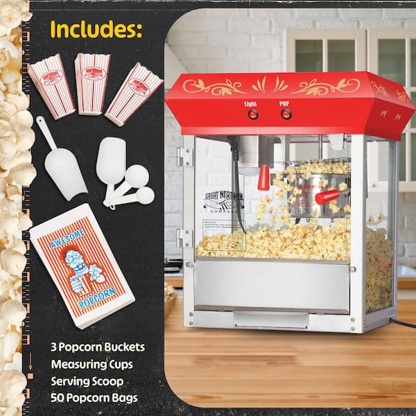 Popper à Popcorn GREAT NORTHERN 6qt - Manche Bois, Aluminium Antiadhésif