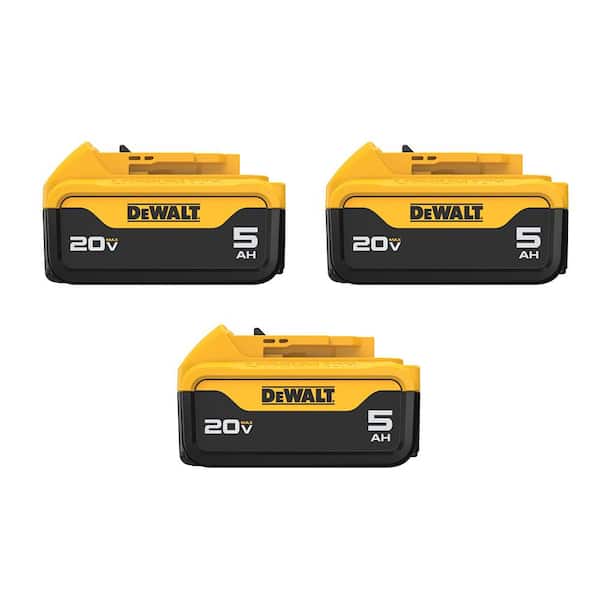 DEWALT 20V MAX Premium Lithium-Ion 5.0Ah Battery (3-Pack)