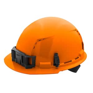 BOLT Orange Type 1 Class C Front Brim Vented Hard Hat with 4-Point Ratcheting Suspension (5-Pack)