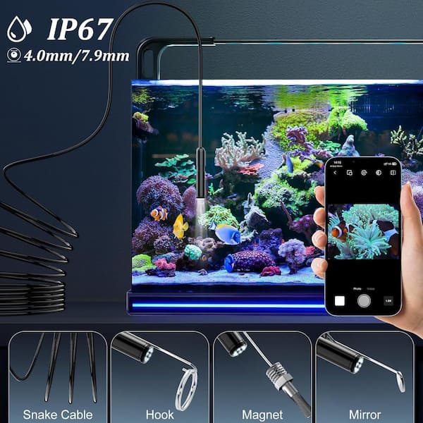 Camera Inspection Caméra Endoscopique Housolution 16,4 Pieds - Caméra Serpent HD 1920P Pour Android Et IOS - Étanche IP67 Android IOS Compatible