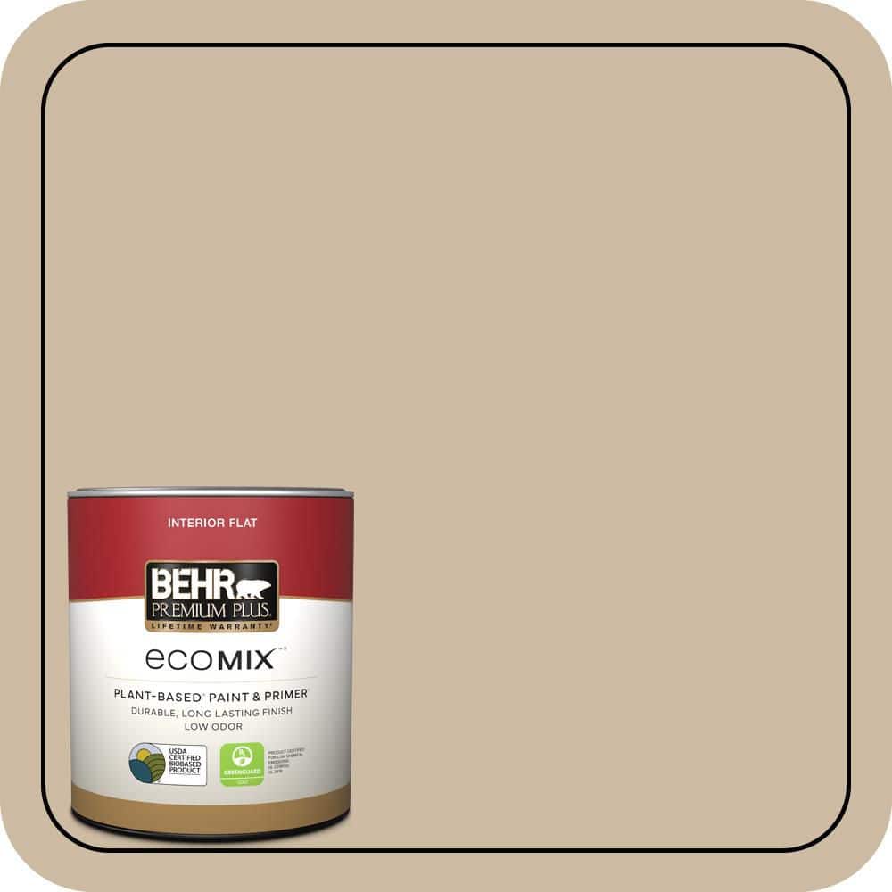 BEHR PREMIUM PLUS 1 qt. #710C-3 Gobi Desert Flat EcoMix Plant-Based ...