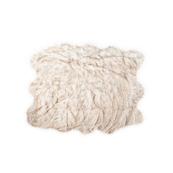 Luxe Faux Fur Gordon Gradient Tan 5'x6' Sexto Faux SheepskinArea Rug