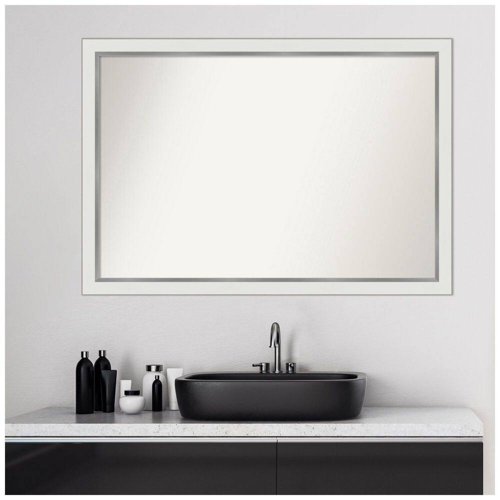 Eva Silver and Gold Rectangular Bathroom Vanity Mirror