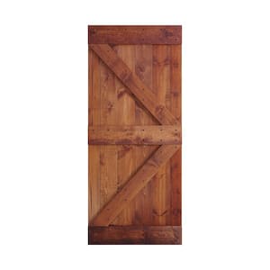K Series 36 in. x 84 in. Red Walnut DIY Knotty Pine Wood Barn Door Slab