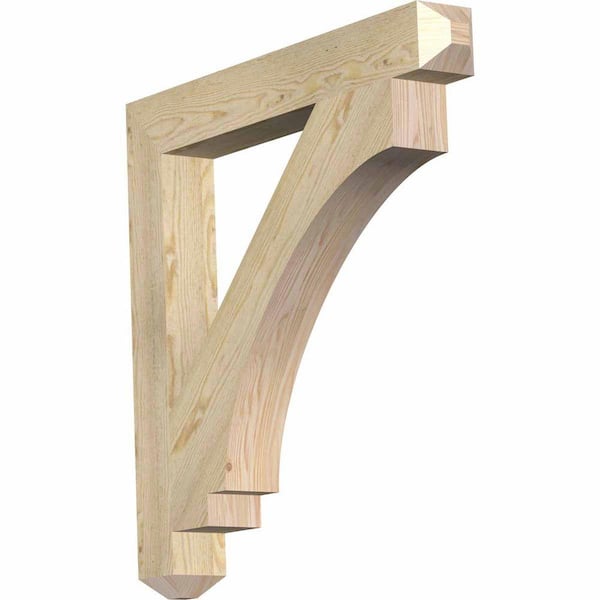 Ekena Millwork 4 in. x 32 in. x 32 in. Douglas Fir Imperial Craftsman Rough Sawn Bracket