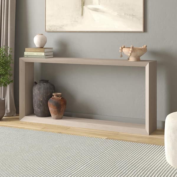Meyer&Cross Osmond 64 in. Alder White Rectangular MDF Top Console Table