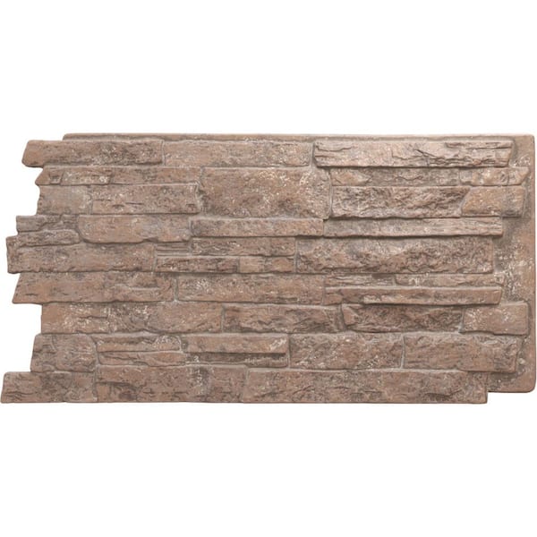 Ekena Millwork Acadia Ledge 49 in. x 1 1/4 in. Mount Vernon Stacked Stone, StoneWall Faux Stone Siding Panel