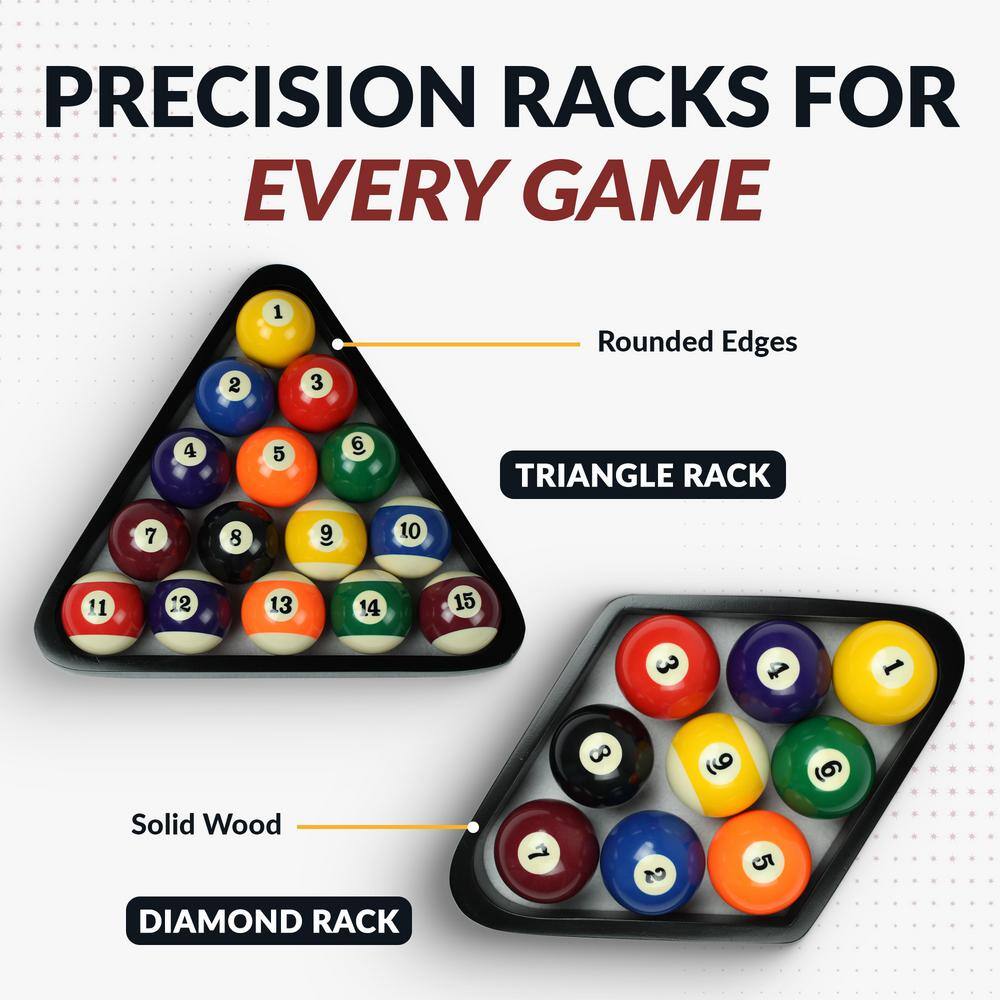 Deluxe Black Wood Billiards Accessory Kit with Cues and Balls