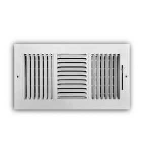 12 in. x 6 in. 3-Way Aluminum Wall/Ceiling Register in White