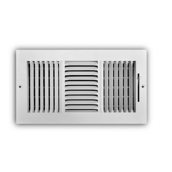 Everbilt 12 in. x 6 in. 3-Way Aluminum Wall/Ceiling Register in White ...