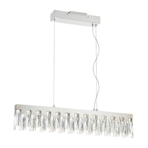 Curio 135-Watt Equivalence Integrated LED Chrome Island Chandelier with Clear Beveled Crystal