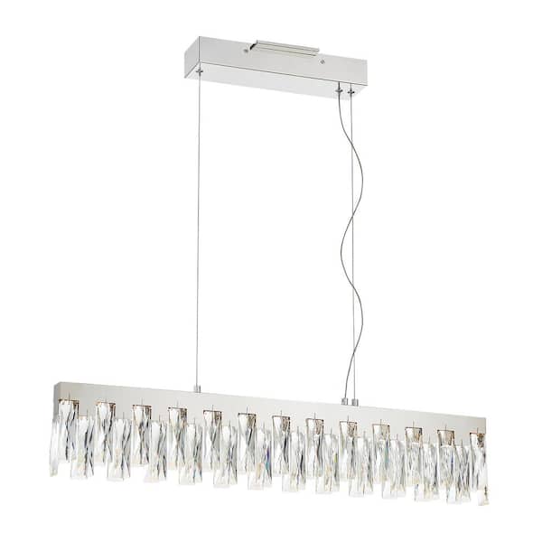 George Kovacs Curio 135-Watt Equivalence Integrated LED Chrome Island Chandelier with Clear Beveled Crystal