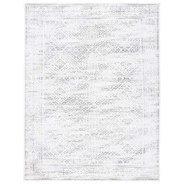 SAFAVIEH Classic Vintage White/Gray 8 ft. x 10 ft. Border Distressed Area Rug