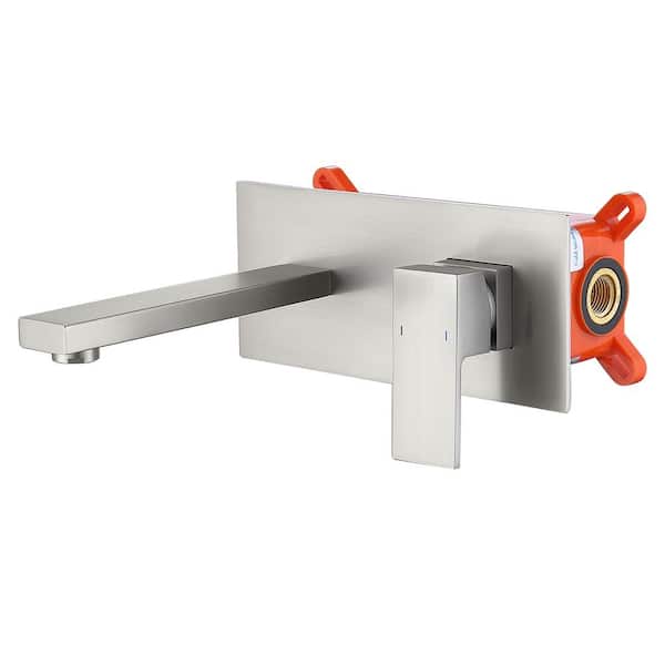 PERLIRIA INC Single Handle Wall Mounted Bathroom Faucet Rough-in Valve in Brushed Nickel