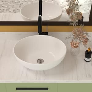 16 in. L x 13 in. W x 5.5 in. D White Ceramic Oval Bathroom Vessel Sink