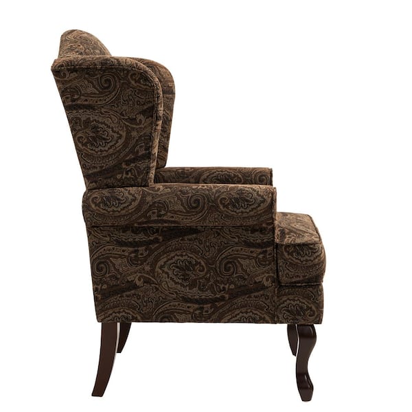 Uixe Mid-Century Retro Style Cranberry Linen Upholstered Wingback