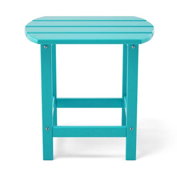 Movisa Adirondack Outdoor Side Table, Weather Resistant in Lake Blue