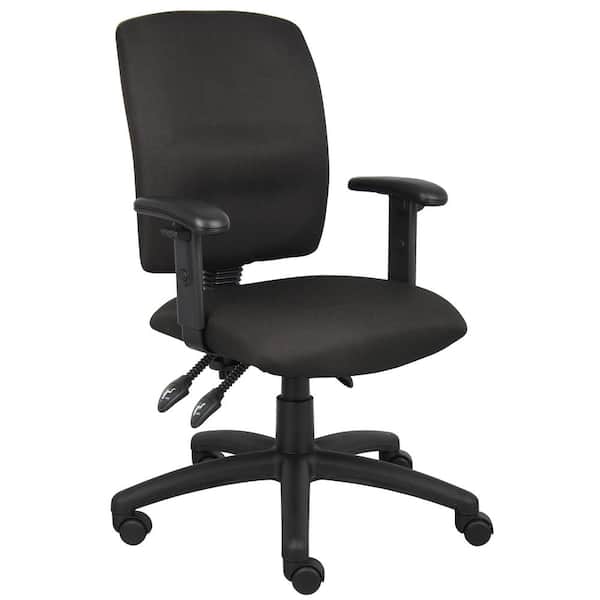 BOSS Office Products 27 in. Width Big and Tall Black Fabric Ergonomic Chair with Swivel Seat