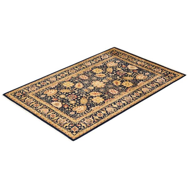 Mogul Traditional Blue 4 ft. 8 in. x 7 ft. 2 in. Oriental Area Rug