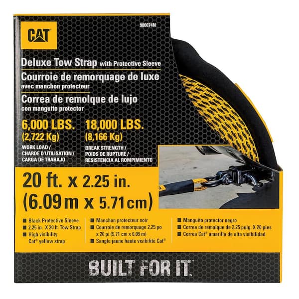 STANLEY S1051 Tow Strap with Tri-Hook (2 in. x 20 ft.) - 9,000 LB Break  Strength/for Disabled Recreational Vehicles