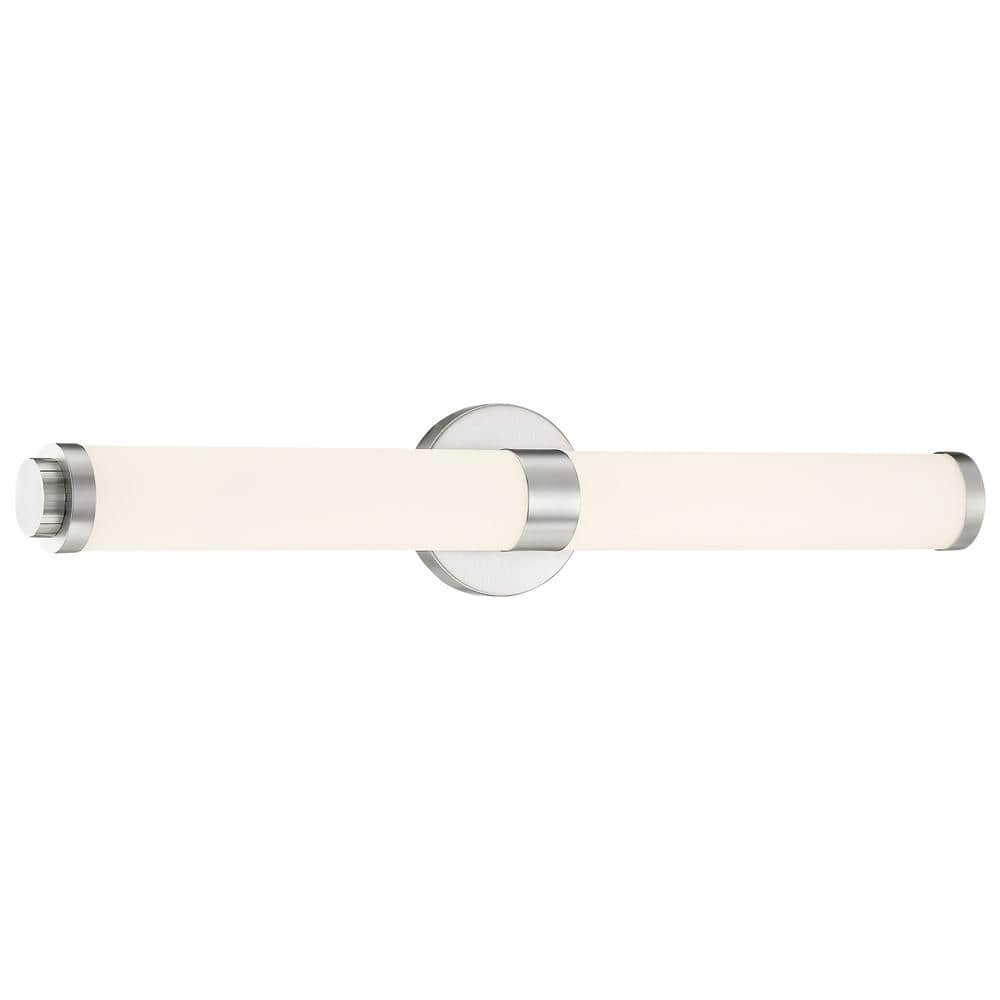 Aqua 4.5 in. Brushed Steel LED Vanity Light Bar with Opal Glass Shade