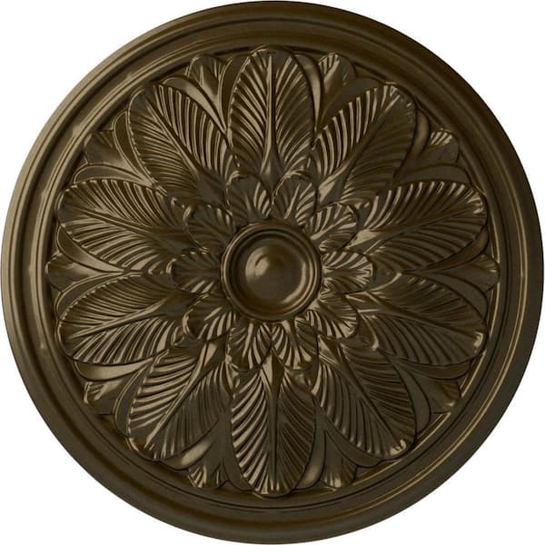 Ekena Millwork 22-5/8" x 1-3/4" Bordeaux Urethane Ceiling Medallion (Fits Canopies upto 3-1/4"), Brass