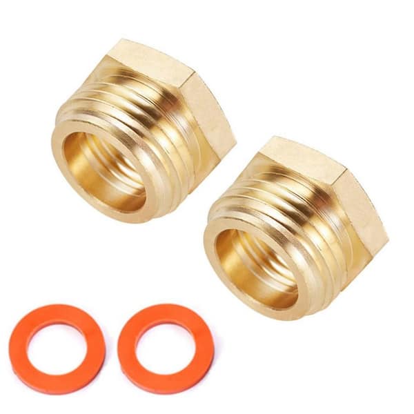 3/4"GHT Male x 1/2"NPT Female Connector, GHT to NPT Adapter Brass Fitting, Garden Hose to Pipe Fittings Connect 2pcs