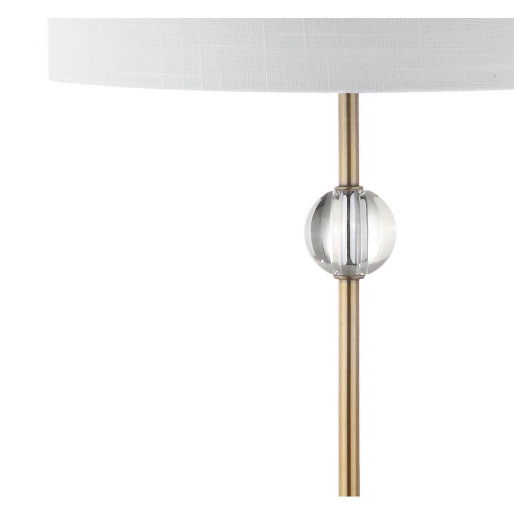 Dawson 30" White Marble and Brass LED Table Lamp Set