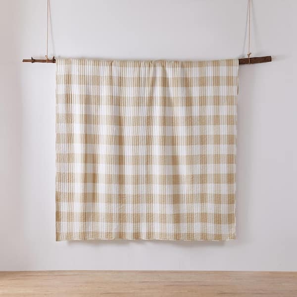 Mid-tone Brown White Buffalo Plaid Checkerboard Pattern Pairs 2023 COTY  Redend Point SW 9081 Bath Towel by Petite Patterns - Pixels