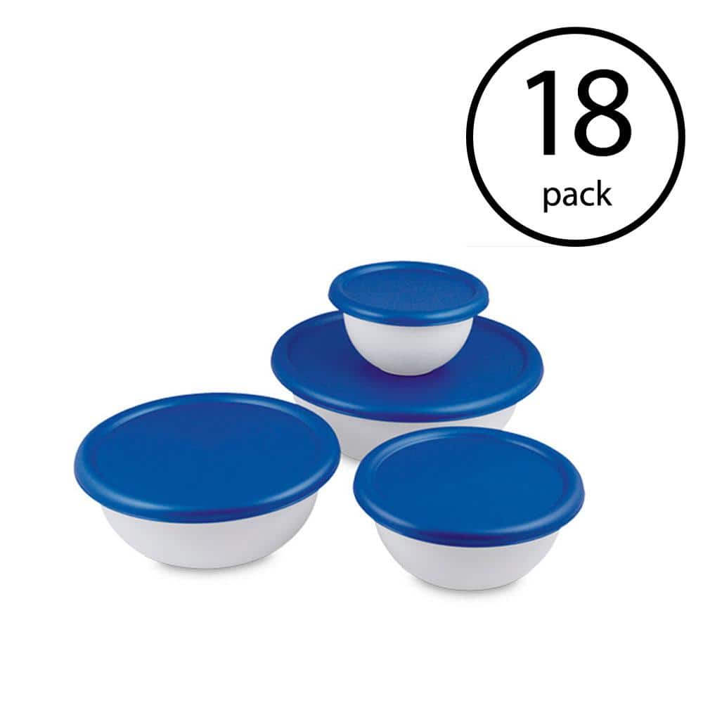 Sterilite 8-Piece Plastic Kitchen Covered Bowl Mixing Set with Lids  (18-Pack) 18 x 07479406 - The Home Depot