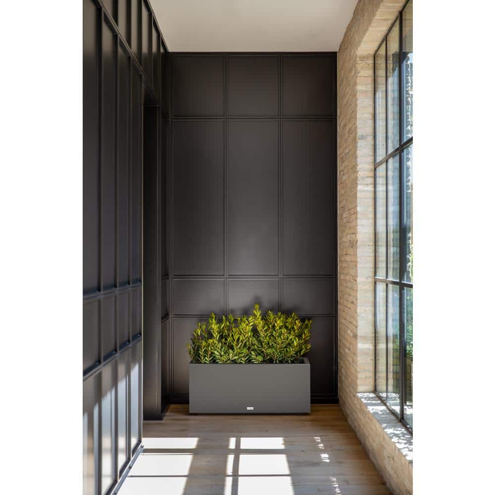 Modern Veradek Long Box 38" Gray Plastic Planter