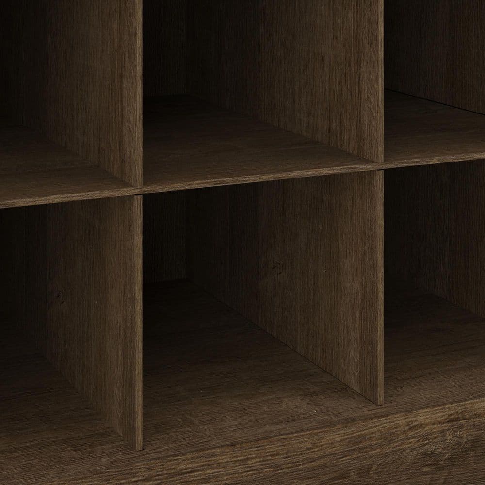 Transitional Ash Brown Engineered Wood Entryway Shoe Storage Bench