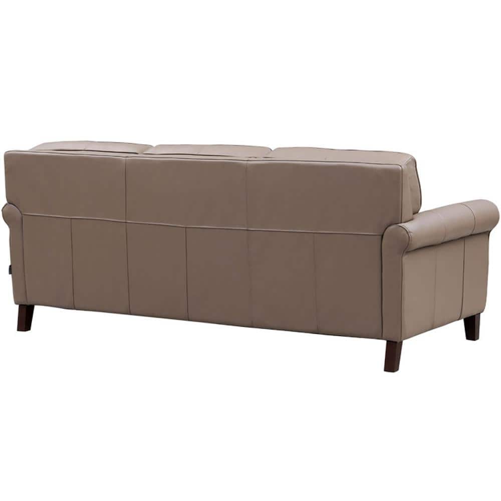 Laguna 84'' Brown Leather Lawson Sofa with Rolled Arms