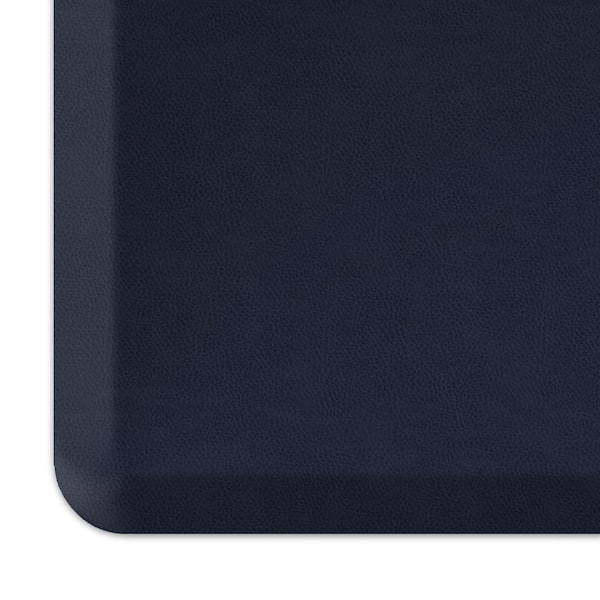 NewLife Designer Leather Grain Navy 20 in. x 32 in. Anti-Fatigue Comfort Kitchen Mat