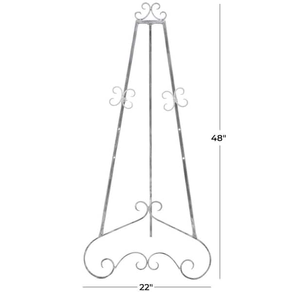 Gray Metal Extra Large Free Standing Adjustable Display Stand Scroll Easel with Chain Support