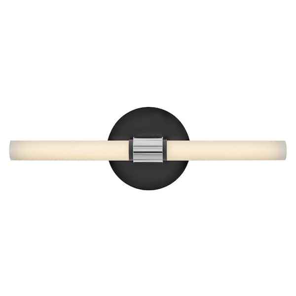 Kai 10.00-Watt Integrated Led Black With Chrome Accents Integrated Led Bath Light