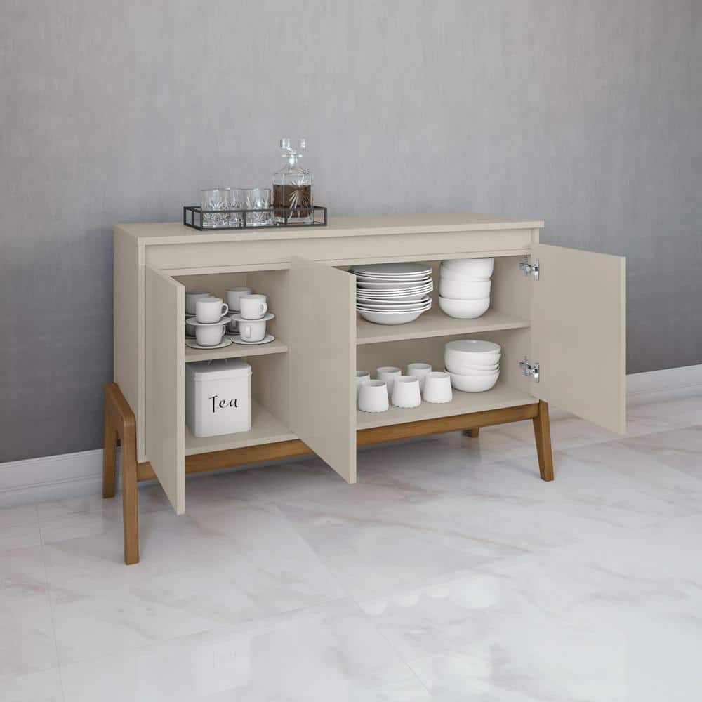 Gales 48.5 Inch Greige and Eucalyptus Mid-Century Modern Sideboard