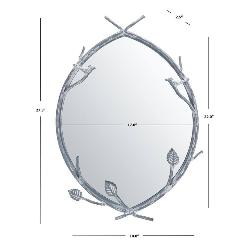 SAFAVIEH Helios 18.8 in. x 27.2 in. Solid Frame Mirror, Silver