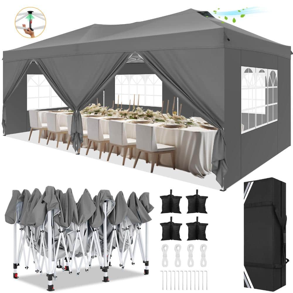10x20 Pop Up Canopy Tent with 6 Removable Sidewalls,Waterproof & UV 50+ Easy Up Canopy price history on PriceWatchPro