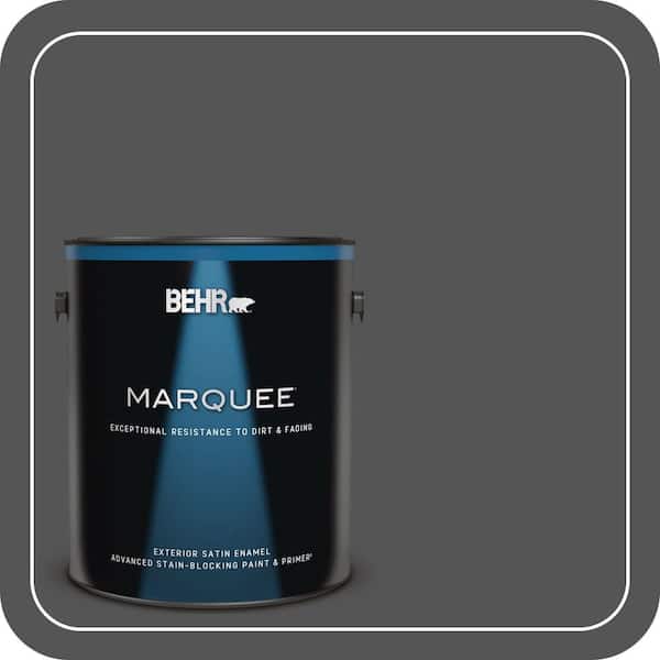 BEHR MARQUEE 1 gal. #PPU25-01 Carbon Copy Satin Enamel Exterior Paint & Primer