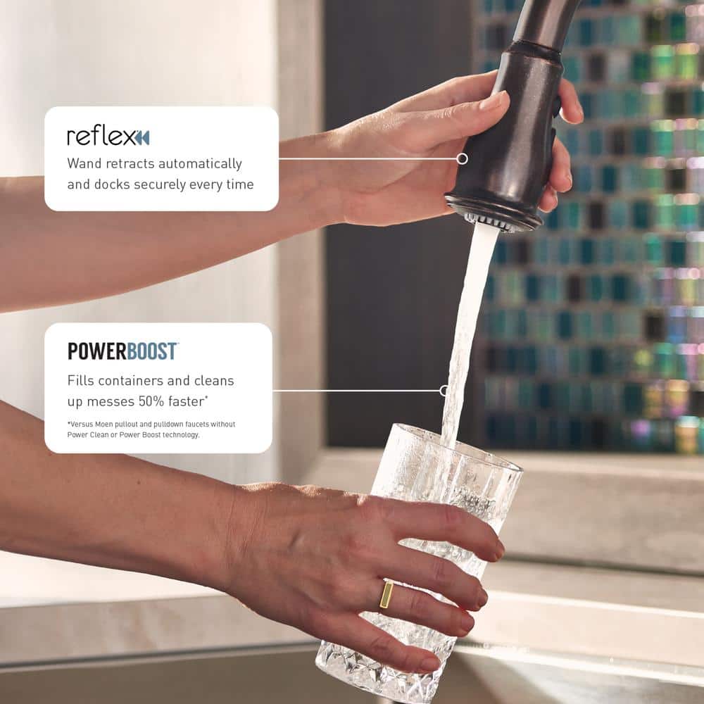 Oil Rubbed Bronze Smart Kitchen Faucet with Pull-Out Spray