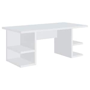 Alice 70.75 in. White Writing Desk with Open Shelves