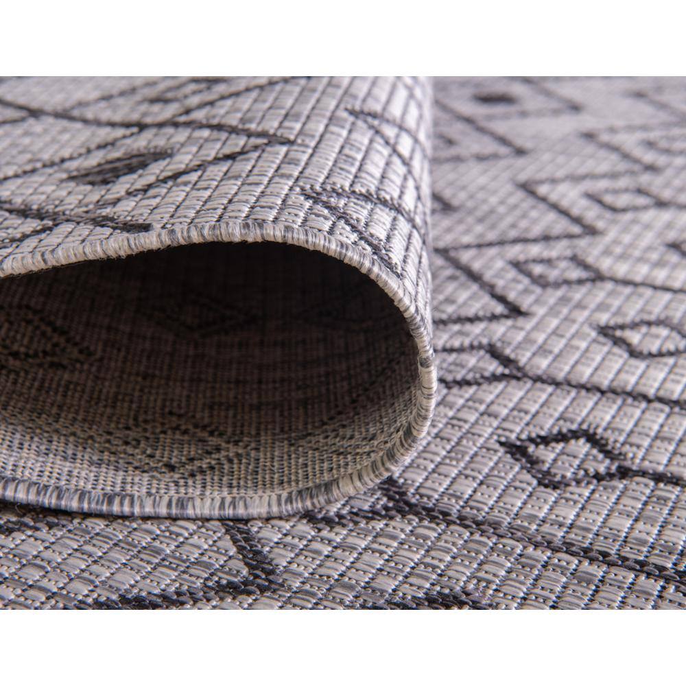 Light Gray/Blue Synthetic 4' x 6' Outdoor Trellis Rug