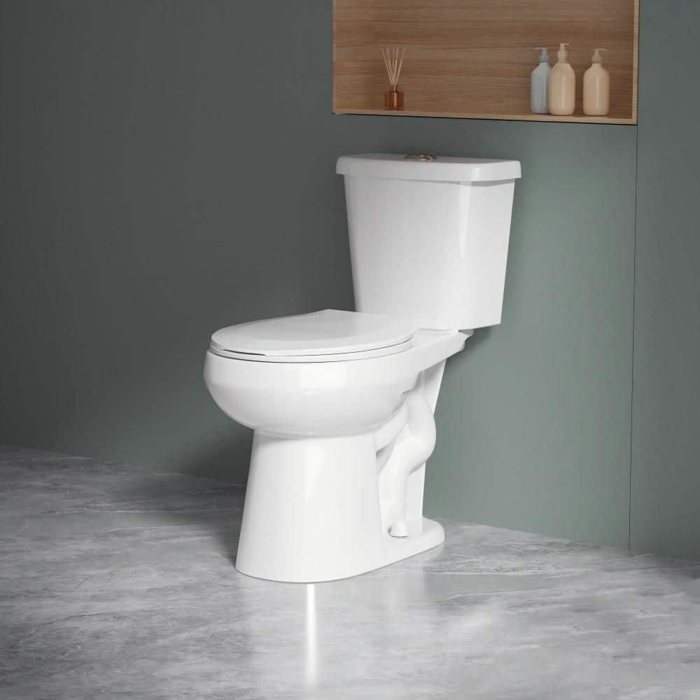 19 in. Round Comfort Height Toilet White 2-Piece Dual Flush 1.1/1.6 GPF Water Saving Model with Soft Close Seat price history on PriceWatchPro