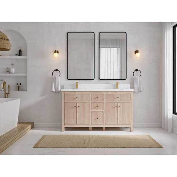 Queen 60 Full Sonoma Wall Mount Double Sink Modern Bathroom Vanity