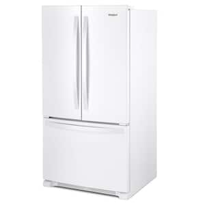 35 in. 20 cu. ft. Counter Depth French Door Bottom MountRefrigerator in White with Elevated Deli Drawer