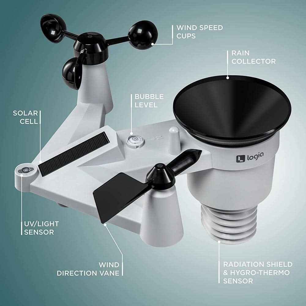 Logia 7-in-1 Wireless Weather Station with Solar Sensor and Wi-Fi