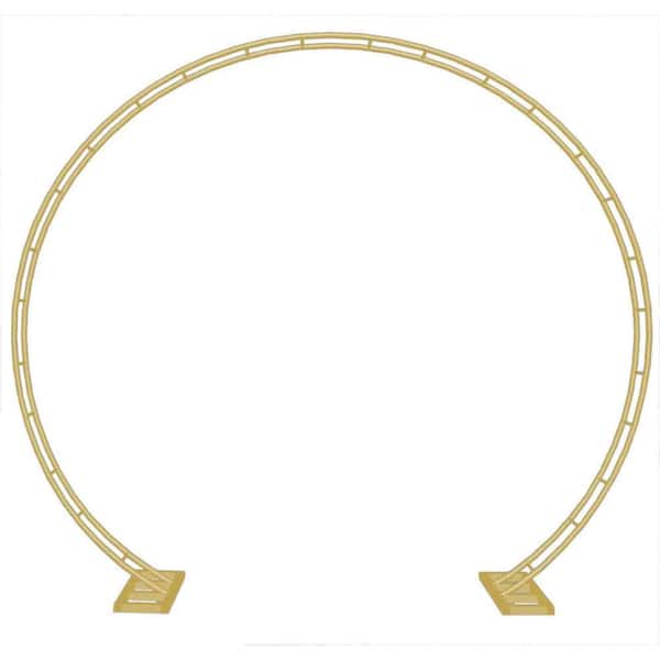 Unbranded 102 in. x 88.8 in. Extra Large Round Wedding Arch Metal Garden Arbor