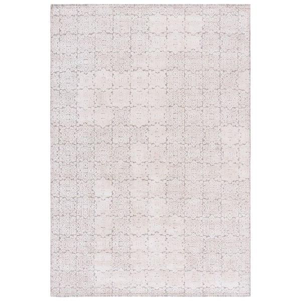 Mirage 6 ft. x 9 ft. Stone High-Low Geometric Trellis Area Rug