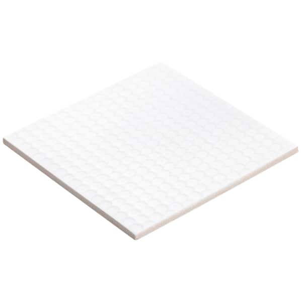 Ivy Hill Tile Oakland Decor White 6 in. x 6 in. Matte Porcelain Floor and Wall Tile Sample